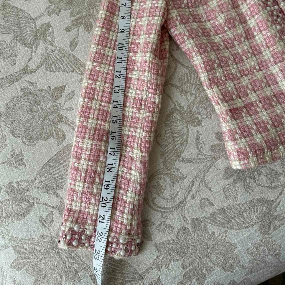 I.C.E. Vintage Chanel-style tweed jacket Barbie vibes size 4 - Picture 8 of 11